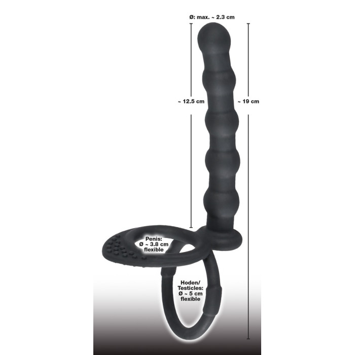 Насадка для подвійного проникнення - Black Velvets Cock & Ball Ring