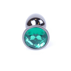 Анальна пробка - Jewellery Dark Silver Plug Green