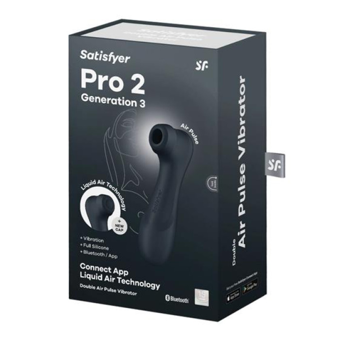 Кліторальний стимулятор - Satisfyer Pro 2 Generation 3 With Liquid Air Black Bluetooth/(App)