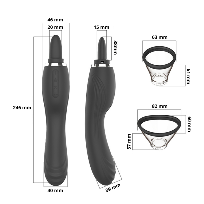 Вібратор - Erospace Sweet Play Clitoral Licking Tongue And Vibrator 2in1 A6
