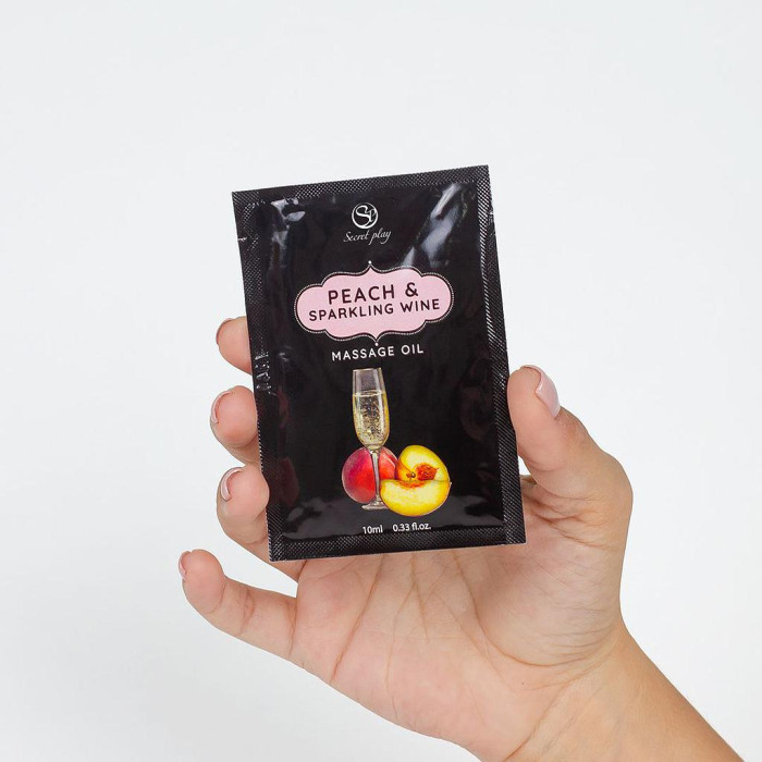 Масажна олійка - Secret Play Peach & Sparkling Wine, 10 мл