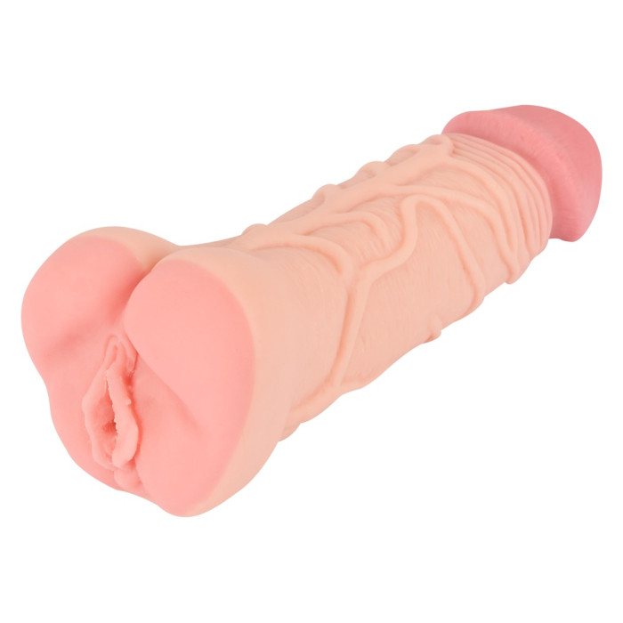 Насадка на член/мастурбатор - Nature Skin 2in1 Extension+Masturbator (+8 см)