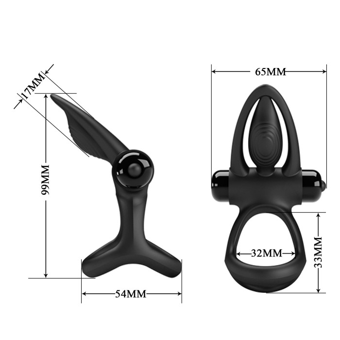 Ерекційне кільце - Pretty Love Vibration Cock Ring Black