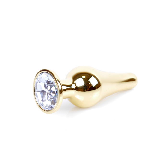 Анальна пробка - Jewellery Gold BUTT PLUG- Clear