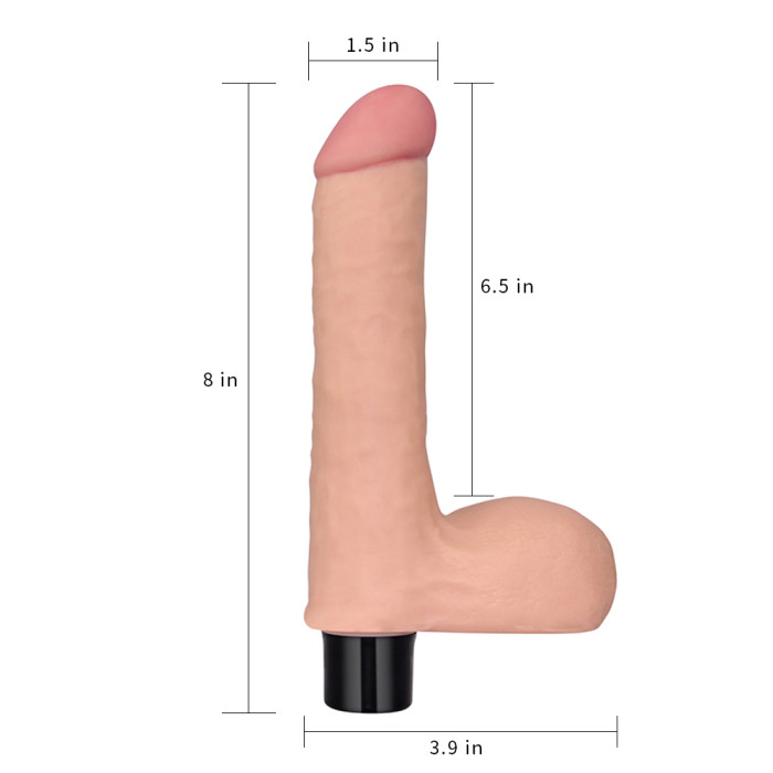 Реалістичний вібратор - Real Softee Vibrator With Balls 8"