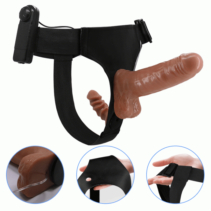 Страпон - Ultra Vibrating Dual Penis Strap On 6.2"