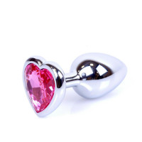 Анальна пробка - Jewellery Silver Heart Plug - Pink