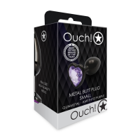 Анальна пробка - Ouch! Metal Butt Plug Small Gunmetal/Amethyst Purple