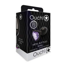 Анальна пробка - Ouch! Metal Butt Plug Small Gunmetal/Amethyst Purple