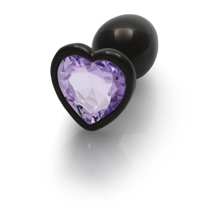 Анальна пробка - Ouch! Metal Butt Plug Small Gunmetal/Amethyst Purple