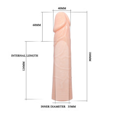 Насадка на член - Silicon Sleeve Enlarger, Flesh 1