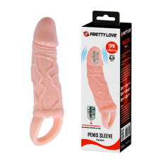 Насадка на член - Pretty Love Carson Vibrating Penis Sleeve Flesh