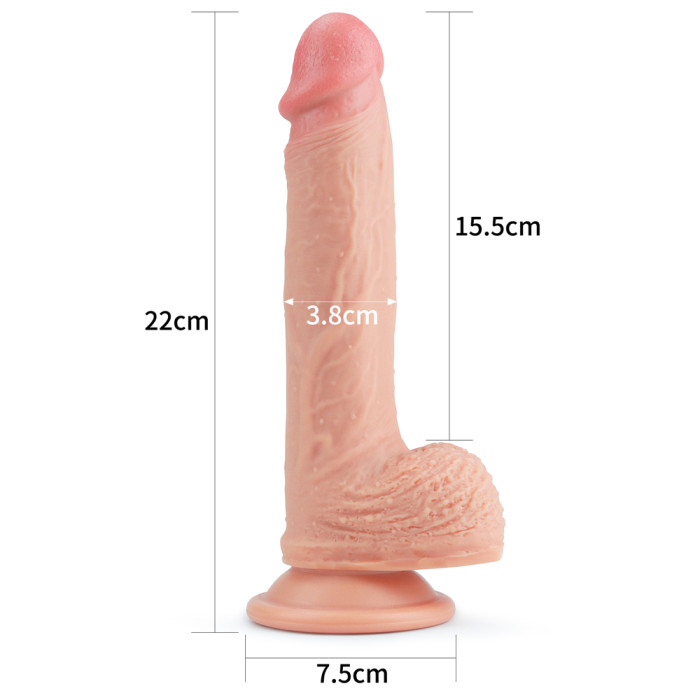 Фалоімітатор - Dual-Layered Silicone Cock 8.5" Flesh
