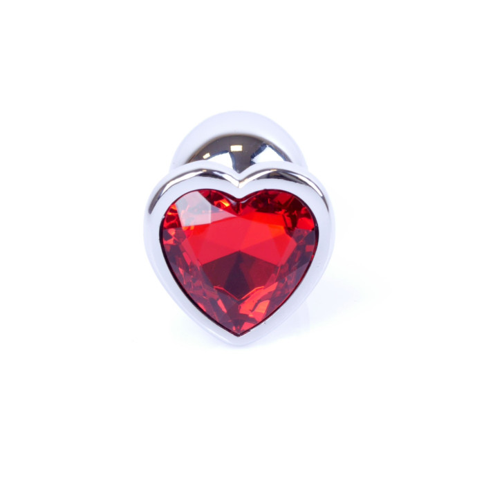 Анальна пробка - Jewellery Silver Heart Plug Red