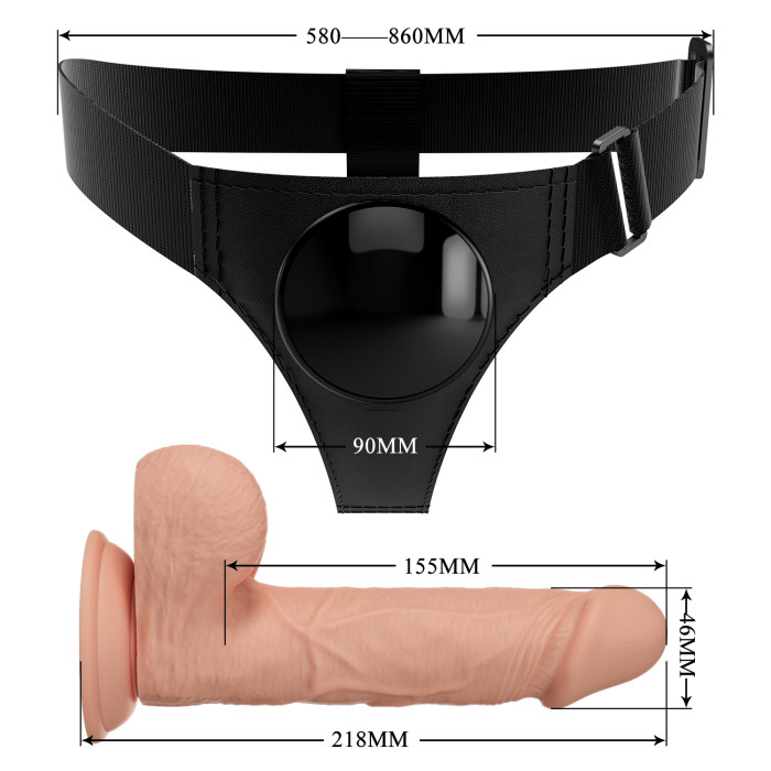 Страпон - Pretty Love Harness Briefs Jerry 7.6"
