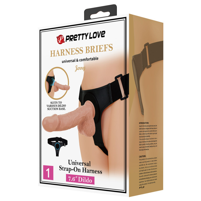 Страпон - Pretty Love Harness Briefs Jerry 7.6"