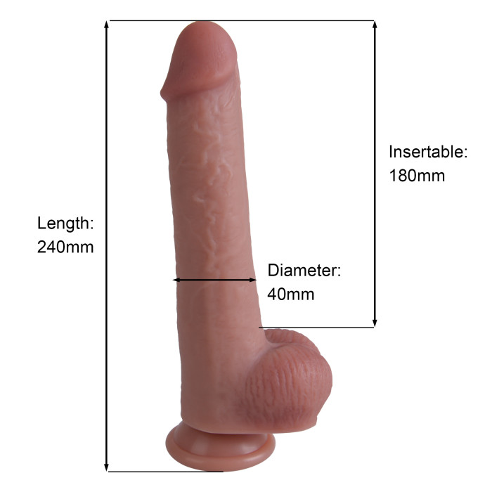 Фалоімітатор - Erospace Natural Play Silicone Dildo D3, 24 см