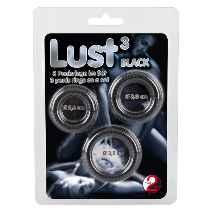 Набір ерекційних кілець - Lust 3 Black
