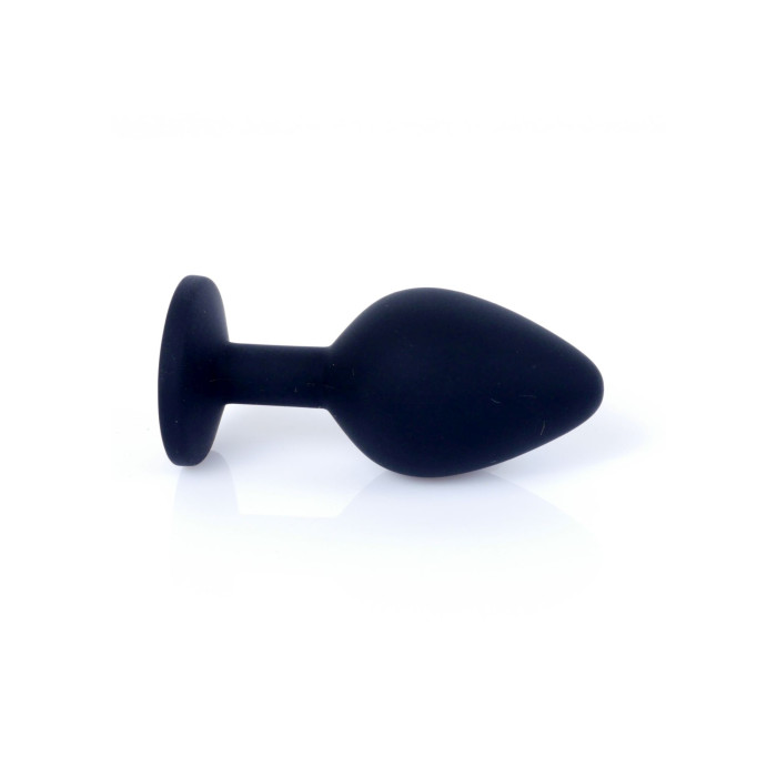 Анальна пробка - Jewellery Silicone Black Plug M Pink