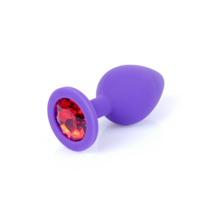 Анальна пробка - Jewellery Silicone Purple Plug M Red