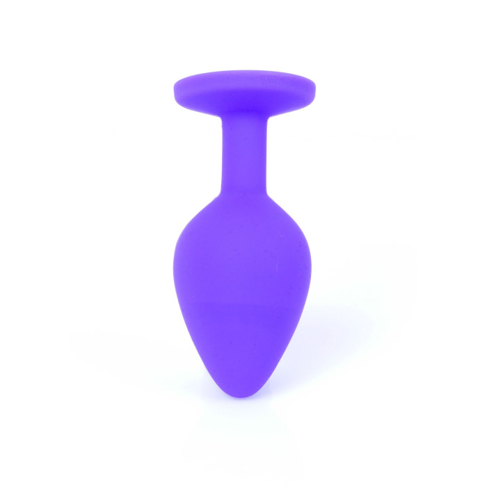 Анальна пробка - Jewellery Silicone Purple Plug M Red