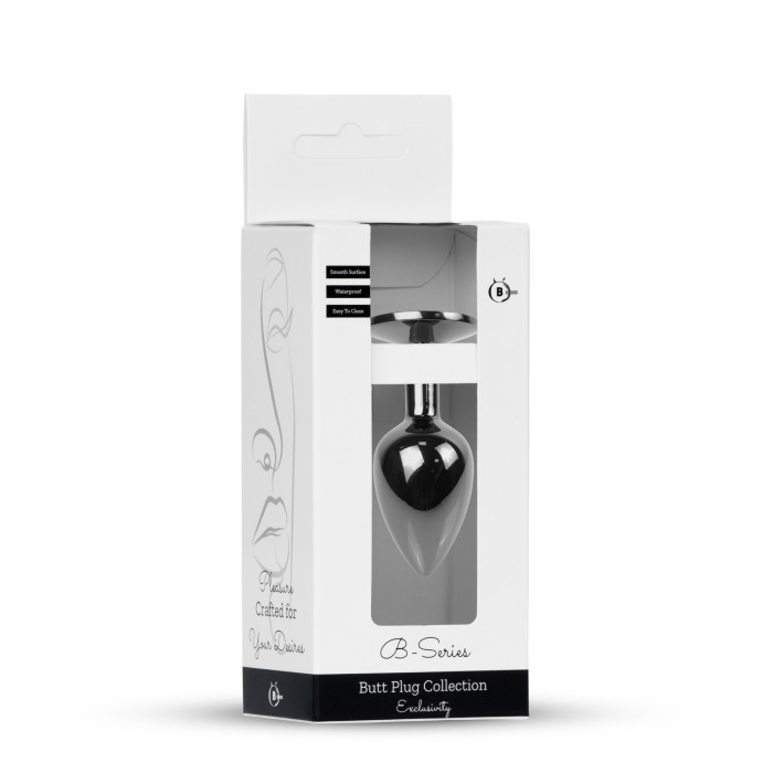 Анальна пробка - Jewellery Dark Silver Plug Clear