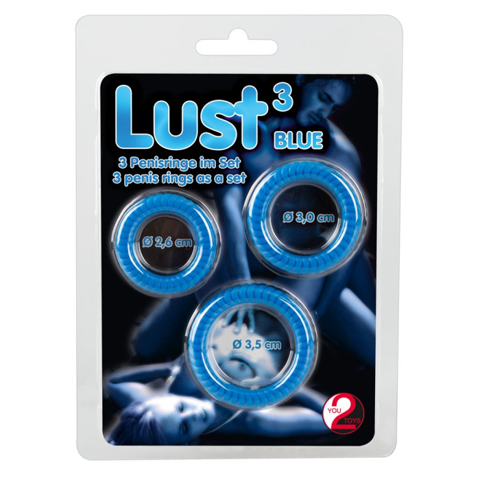 Набір ерекційних кілець - Lust 3 Blue