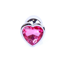 Анальна пробка - Jewellery Silver Heart Plug Pink