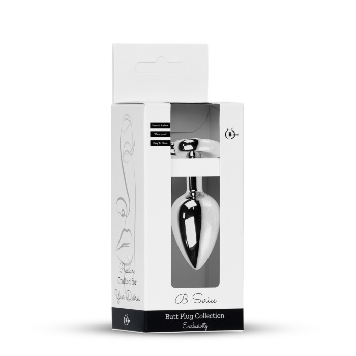 Анальна пробка - Jewellery Silver Heart Plug Pink