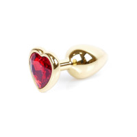 Анальна пробка - Jewellery Gold Heart Plug - Red
