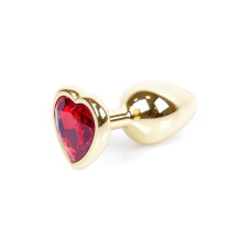 Анальна пробка - Jewellery Gold Heart Plug - Red