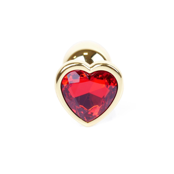 Анальна пробка - Jewellery Gold Heart Plug - Red