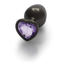 Анальна пробка - Ouch! Metal Butt Plug Medium Gunmetal/Amethyst Purple
