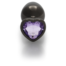 Анальна пробка - Ouch! Metal Butt Plug Medium Gunmetal/Amethyst Purple