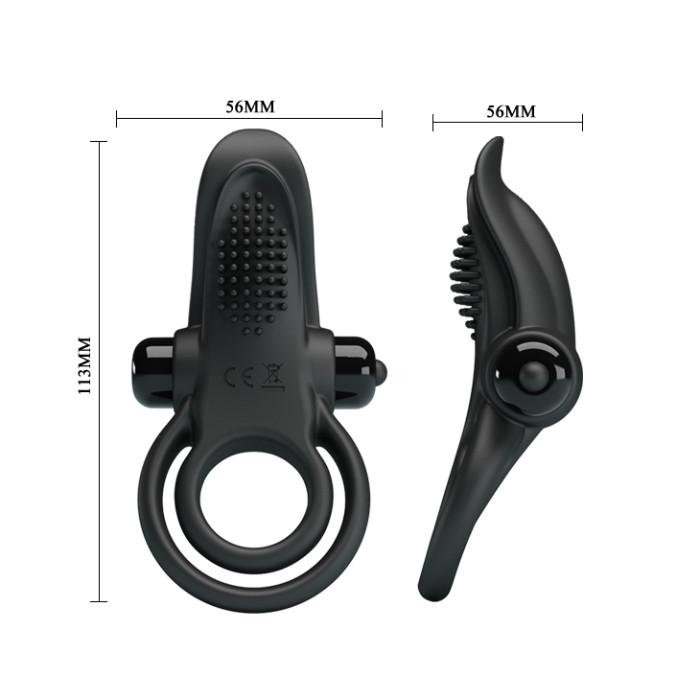 Ерекційне кільце - Pretty Love Vibrant Penis Ring Black