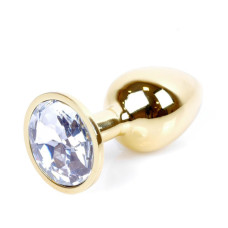 Анальна пробка - Jewellery Gold Plug Clear