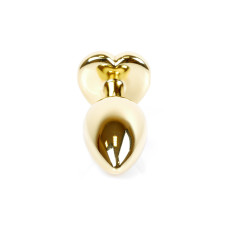 Анальна пробка - Jewellery Gold Heart Plug Light Blue