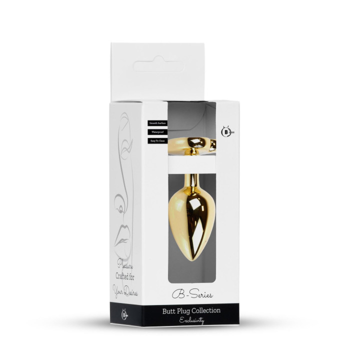 Анальна пробка - Jewellery Gold Heart Plug Light Blue