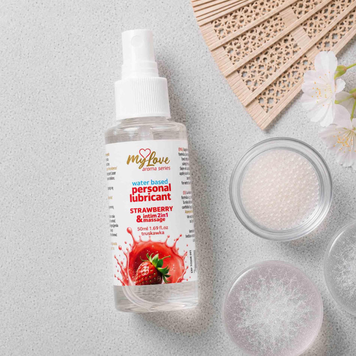 2в1 лубрикант та масажний гель - MyLove Aroma Series Intim&Massage Strawberry, 50 мл