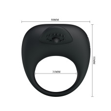Ерекційне кільце - Pretty Love Stimulating Tonguo Penis Ring Black