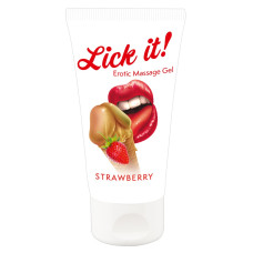 2в1 лубрикант та масажна олія - Lick It! Strawberry, 50 мл