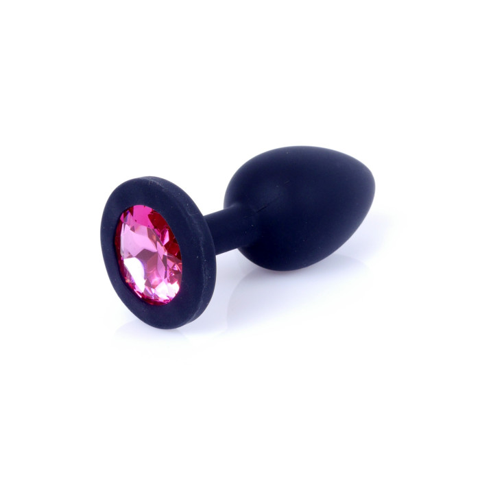 Анальна пробка - Jewellery Silicone Black Plug S Pink