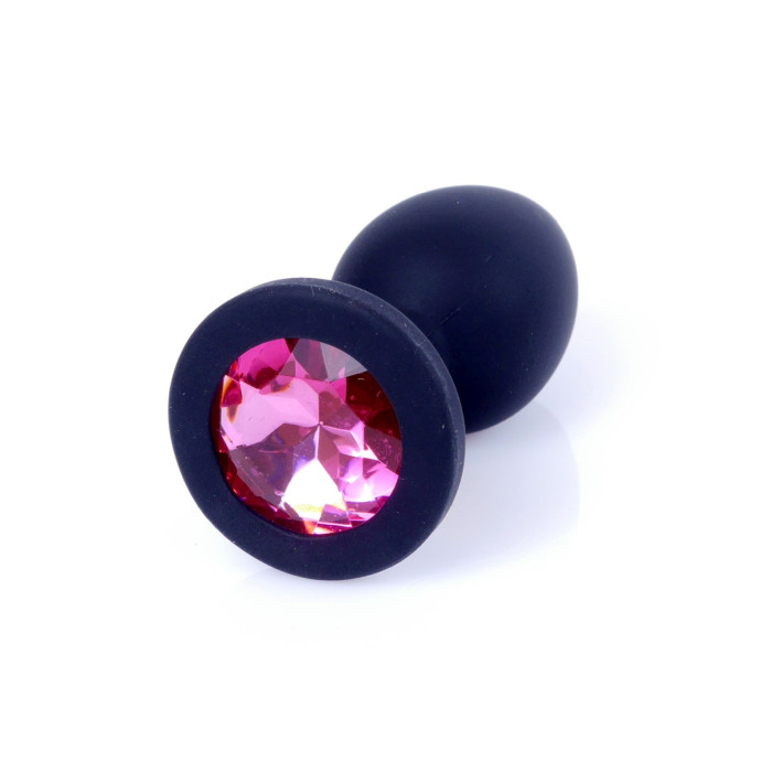 Анальна пробка - Jewellery Silicone Black Plug S Pink