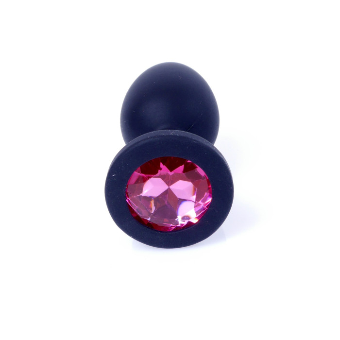Анальна пробка - Jewellery Silicone Black Plug S Pink