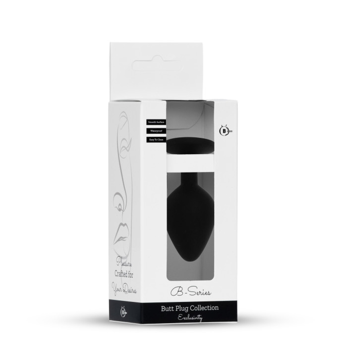 Анальна пробка - Jewellery Silicone Black Plug S Pink