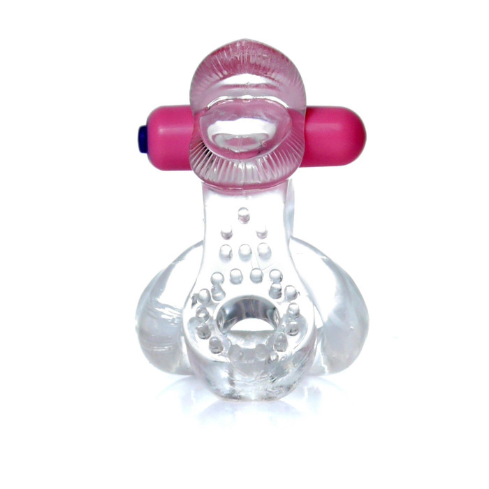 Ерекційне кільце - Tongue Vibro CockRing Clear