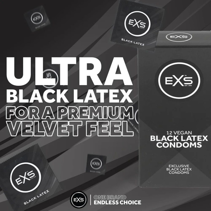 Презерватив - EXS Black Latex Condom, 1 шт.