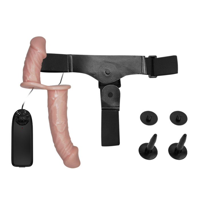 Страпон - Ultra Passionate Harness Dual Penis Strap On Flesh