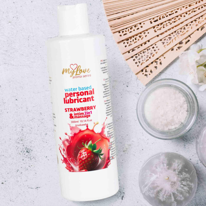 2в1 лубрикант та масажний гель - MyLove Aroma Series Intim&Massage Strawberry, 300 мл