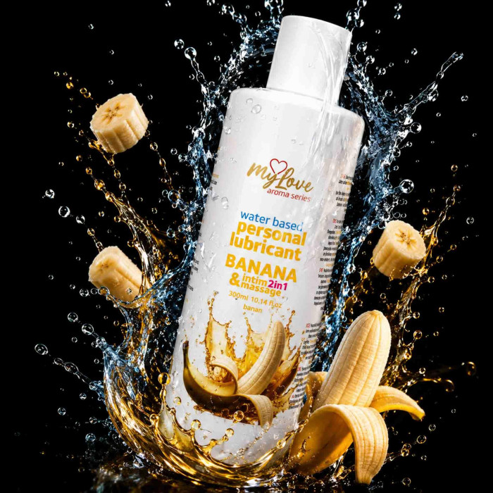 2в1 лубрикант та масажний гель - MyLove Aroma Series Intim&Massage Banana, 300 мл